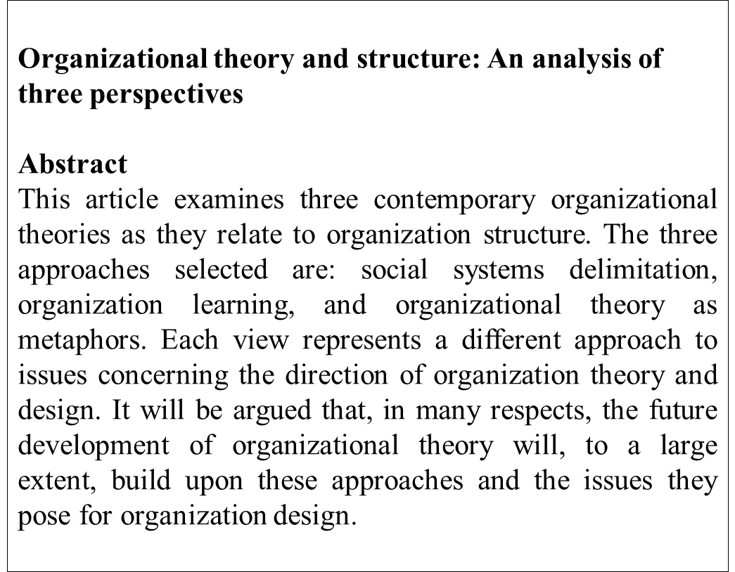 ترجمه مقاله Organizational Theory and Structure: An analysis of three perspective by Curtis Ventriss