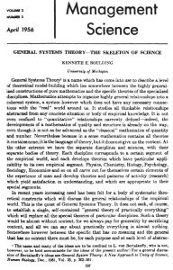 ترجمه مقاله Management Science: General Systems Theory The Skeleton of Science Kenneth E Boulding