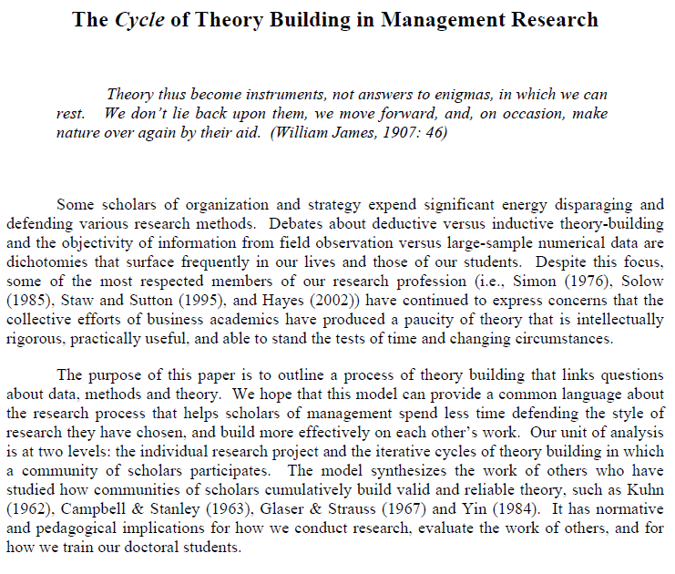 ترجمه مقاله The Cycles of Theory Building in Management Research Paul R Carlile